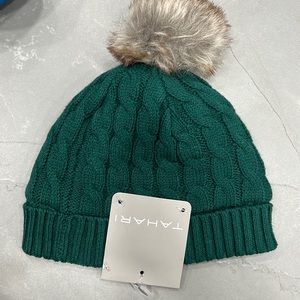 Baby Tahari winter hat in emerald green. Size 3-6 months.